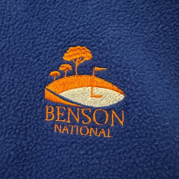 ANTIGUA 1/4 Zip Fleece Size XL Royal Blue & Orange Golf Pullover Pocke… - Picture 11 of 17